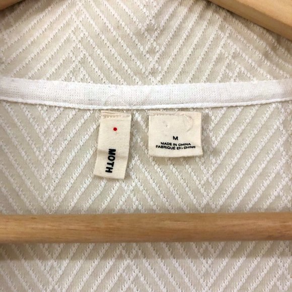 Anthropologie Moth Birte Textured White Moto Jacket, M - Picture 8 of 9